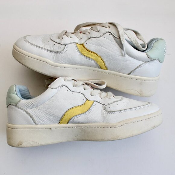 Soludos Women's Roma Retro Sneaker - White / Pastels / Yellow / Pink Size 7 - Picture 6 of 9